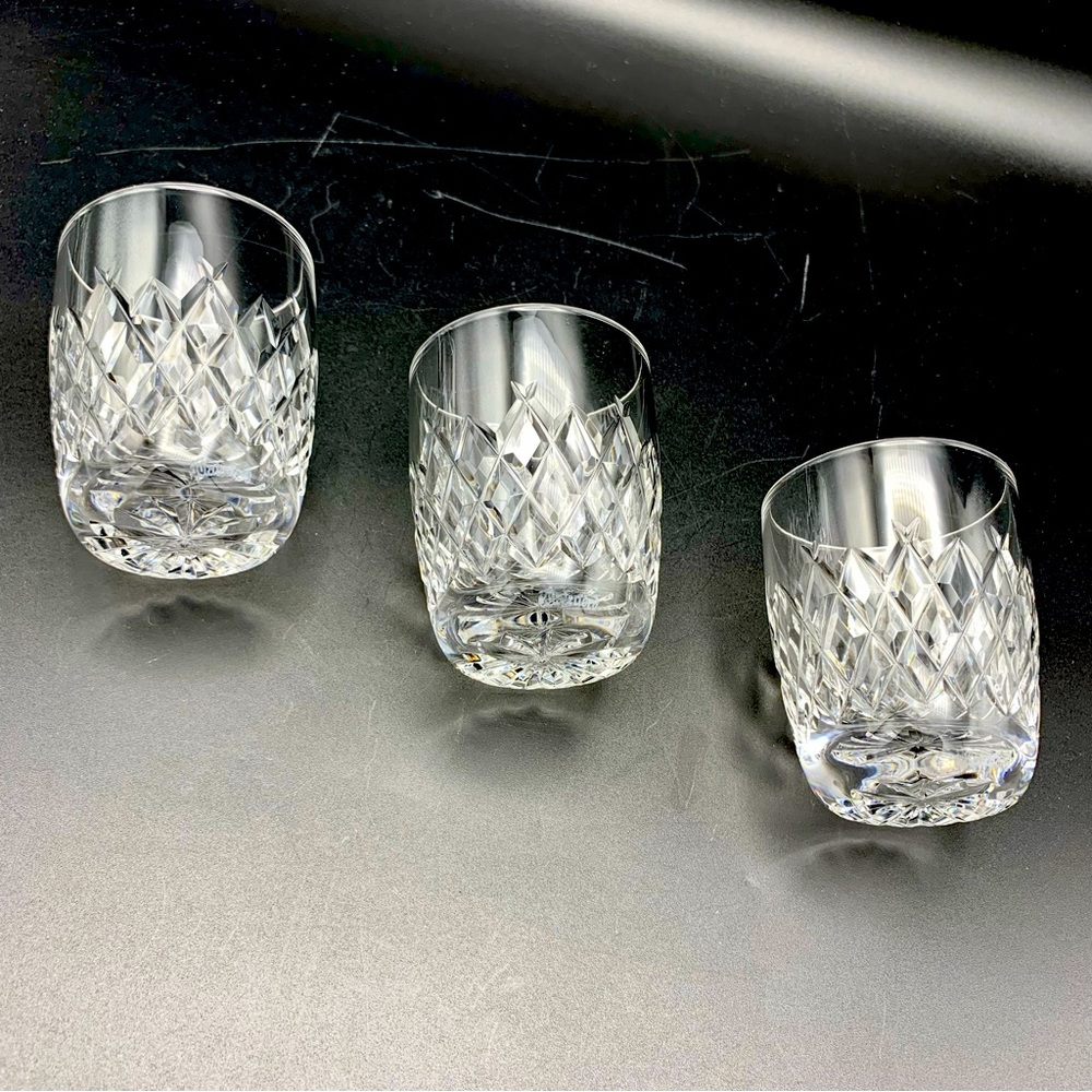 Waterford Crystal Alana Tumblers 5oz SET/3 Vintage Whiskey Glass 1960 UNUSD/XLNT